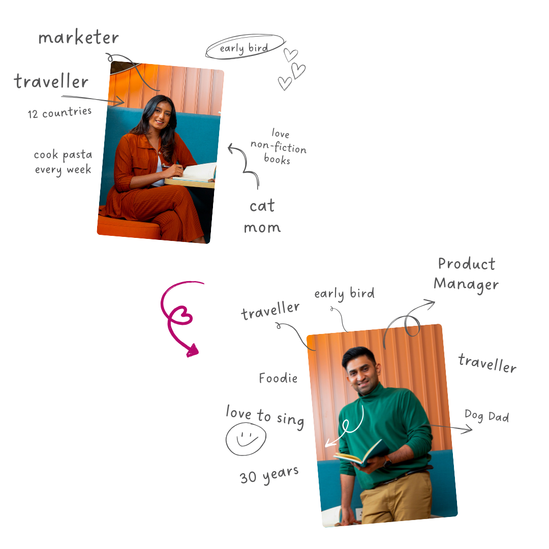 Two people chatting and laughing